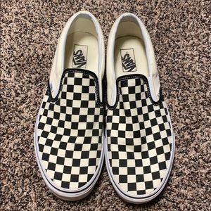 Men Van black and white checkered print